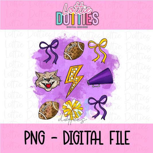 Wildcats PNG - Purple and Gold Wildcats - Sublimation - Digital Download