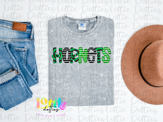 Hornets Green & Black Tie Dye Spirit PNG -- Instant Download - Digital Download -Sublimation Design