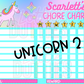 Unicorn Chore Chart Template - Unicorn 2