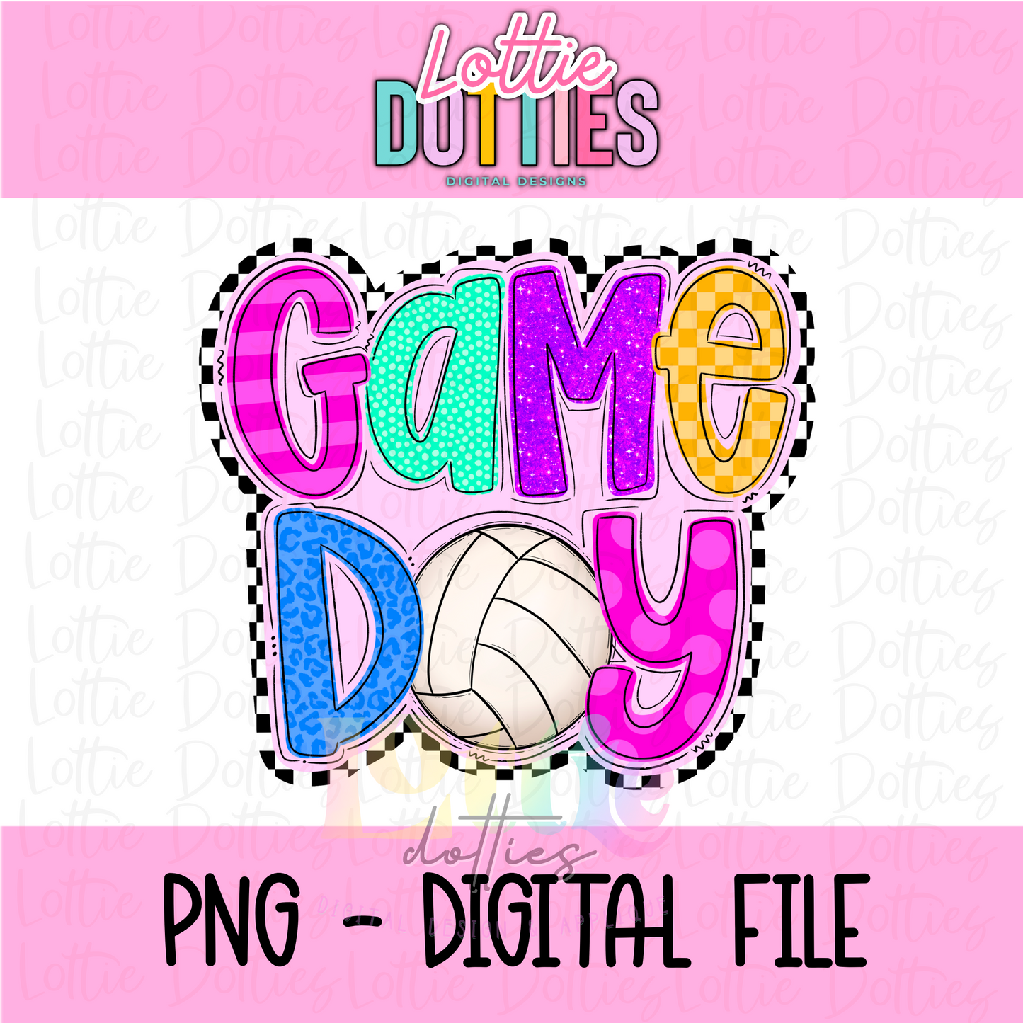 Game Day Volleyball PNG - Volleyball PNG- Digital Download - Sublimation Design