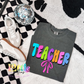 Teacher PNG - Bright Neon Teacher Sublimation - Digital Download
