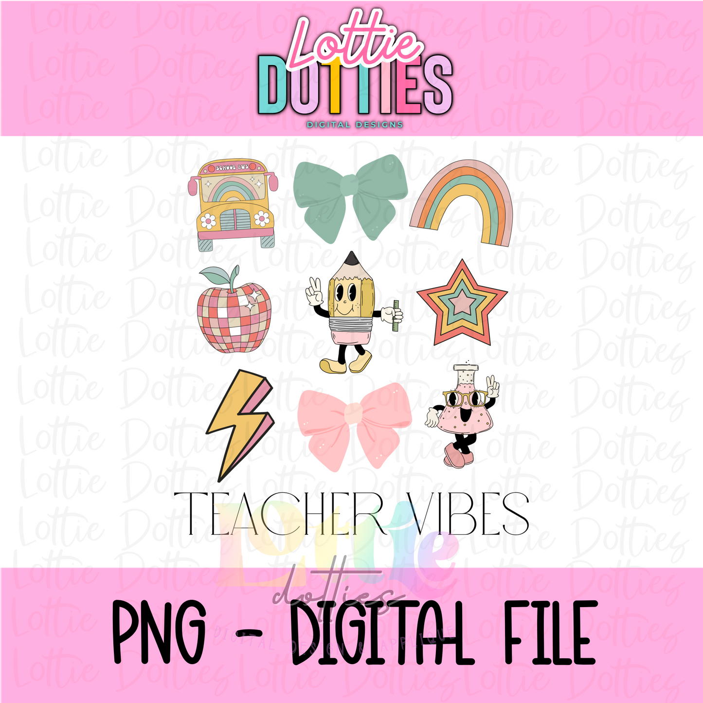 Teacher Vibes PNG - Teacher Designs - Digital Download