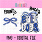 Bulldogs PNG | Bulldogs Royal & White bow design | Digital Download | coquette mascot