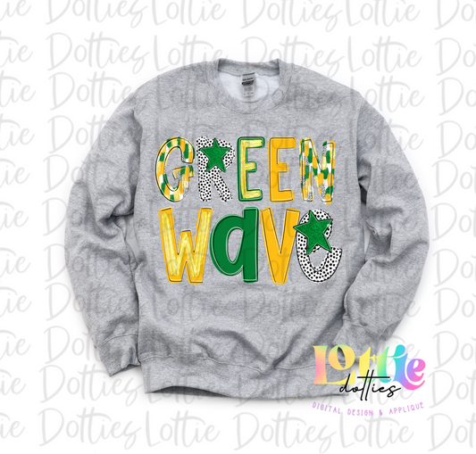 Green Wave PNG -Green Wave Poppy -  Sublimation - Digital Download