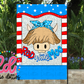 Red White and Moo Garden Flag - Red White & Moo PNG- Instant Download