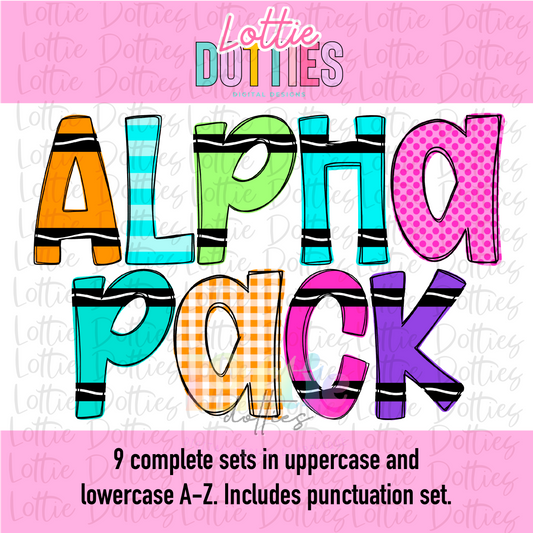 Fun Colors Alpha - Fun Coloring Alpha Pack - Alphabet Clipart - Instant Download  - Alpha Pack