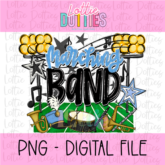 Marching Band PNG - Light Blue and Black Marching Band design - Digital Download