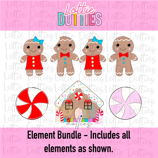 Whimsical Gingerbread Bundle PNG - Gingerbread Sublimation- Digital Download