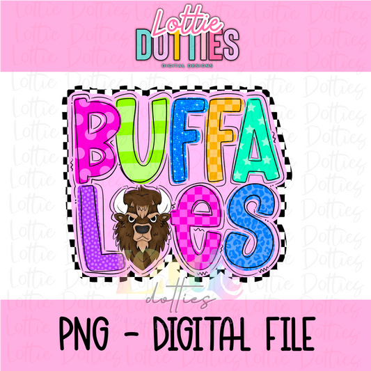 Buffaloes Png - Buffaloes Sublimation Design -  Digital Download - Neon Mascot Design