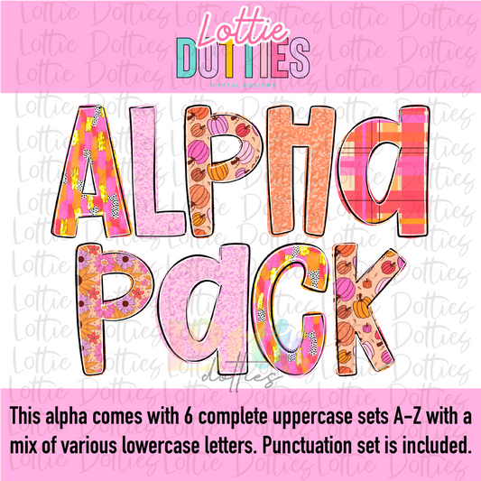Fall Poppy Pumpkins Alpha - Fall Poppy Alphabet - Alpha Pack - Alphabet Clipart - Instant Download  - Alpha Pack