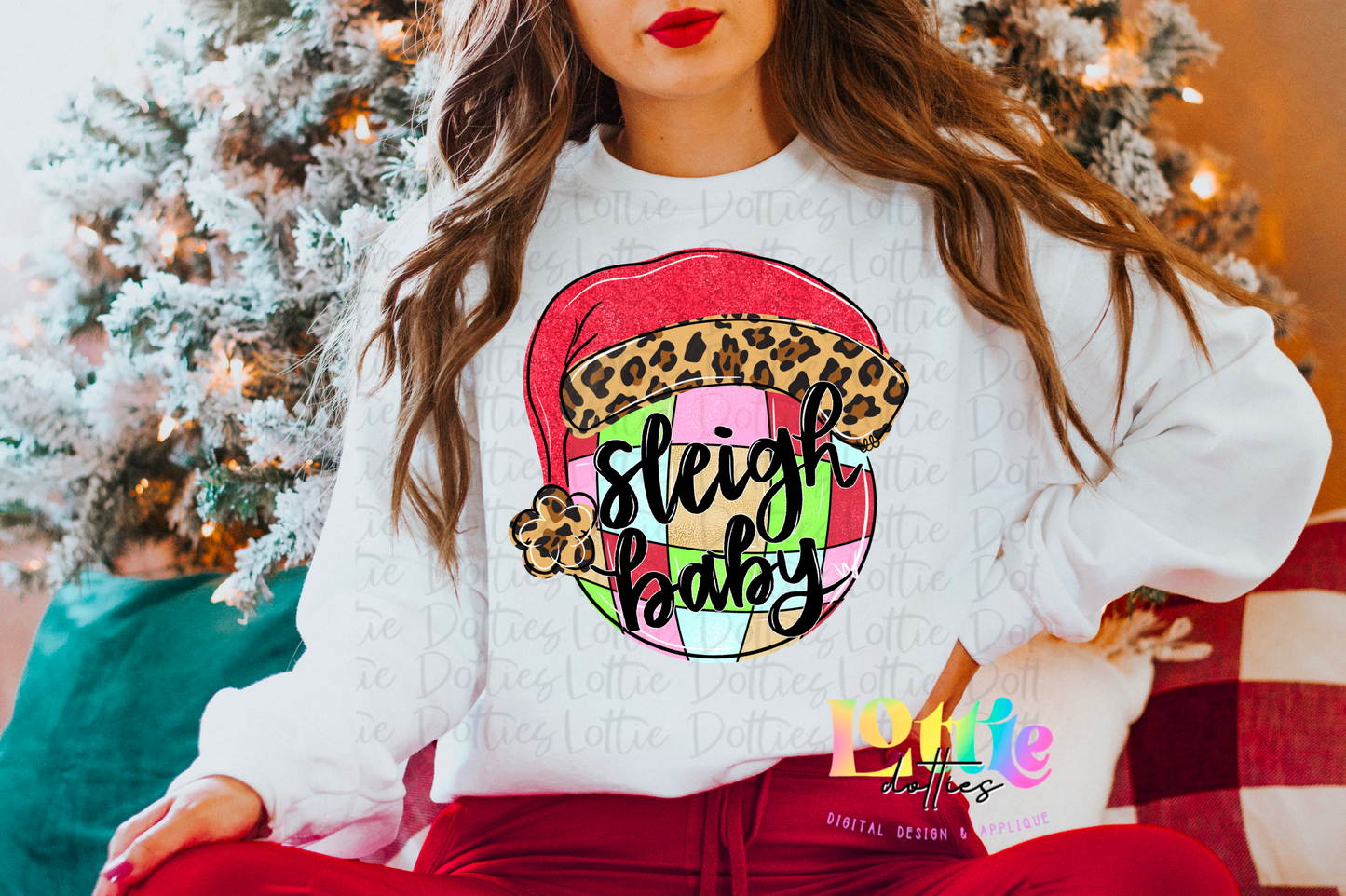 Sleigh Baby - Leopard Png - Christmas Design - Instant Download - Digital Download