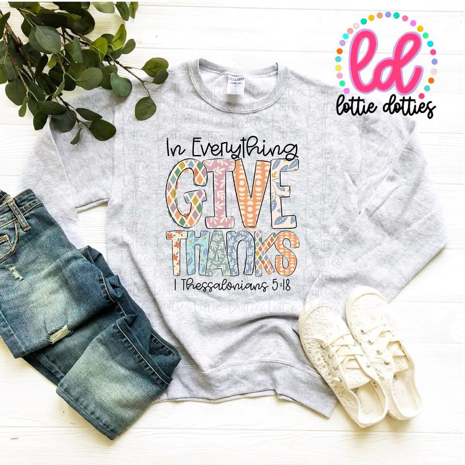In Everything Give Thanks Png - Give Thanks - Religious Sublimation Design - Digital Download