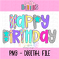 Happy Birthday PNG - Poppy Designs - Digital Download