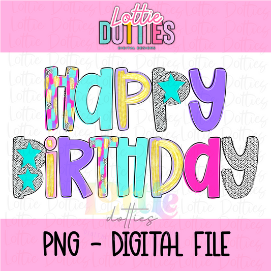 Happy Birthday PNG - Poppy Designs - Digital Download