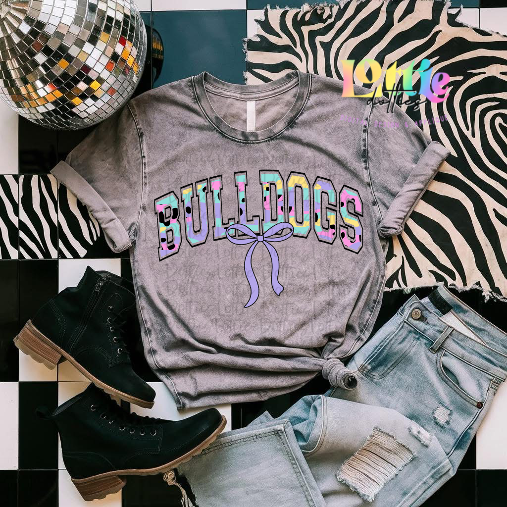 Bulldogs PNG - Digital Download - Bulldogs Sublimation Design - coquette bow bulldogs design