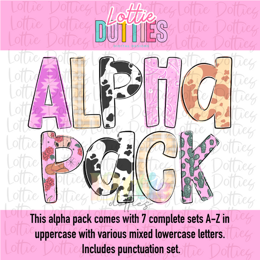 Western Alpha - Western Alphabet - Alpha Pack - Alphabet Clipart - Instant Download  - Alpha Pack