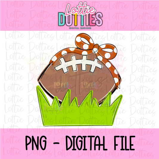 Football Bow - Burnt Orange Football Bow PNG - Bow Design Sublimation - Digital Download