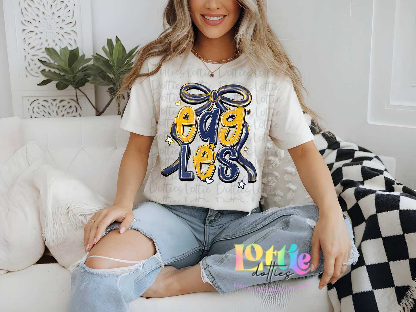 Eagles PNG - Eagles Navy and Gold bow design - Digital Download - coquette design