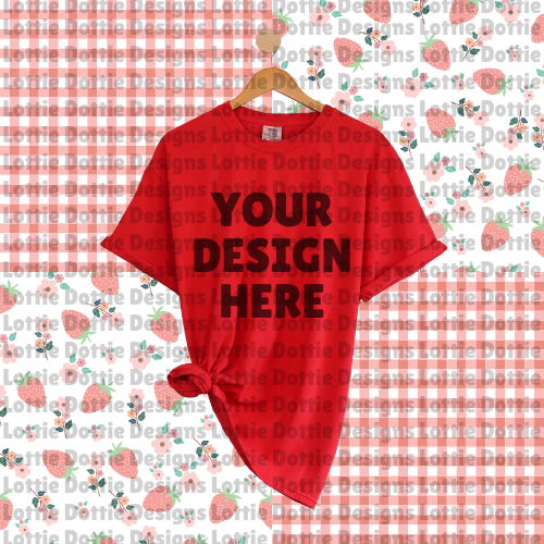 Red Comfort Colors Mock PNG - Sublimation - Digital Download