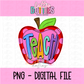 Teach Apple PNG - Teach Apple Sublimation - Digital Design