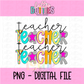 Teacher PNG - Poppy Teacher Designs - Digital Download