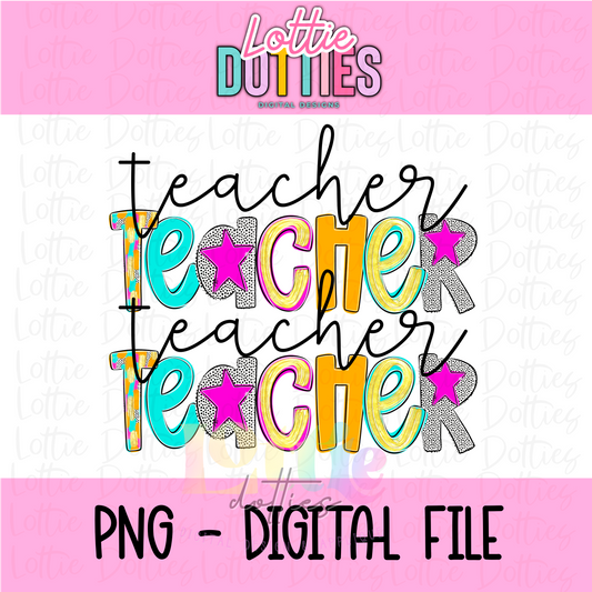 Teacher PNG - Poppy Teacher Designs - Digital Download