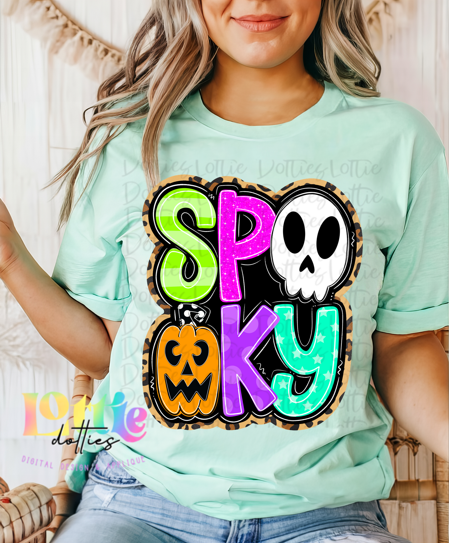 Spooky Leo & Black PNG - Halloween sublimation design - Digital Download