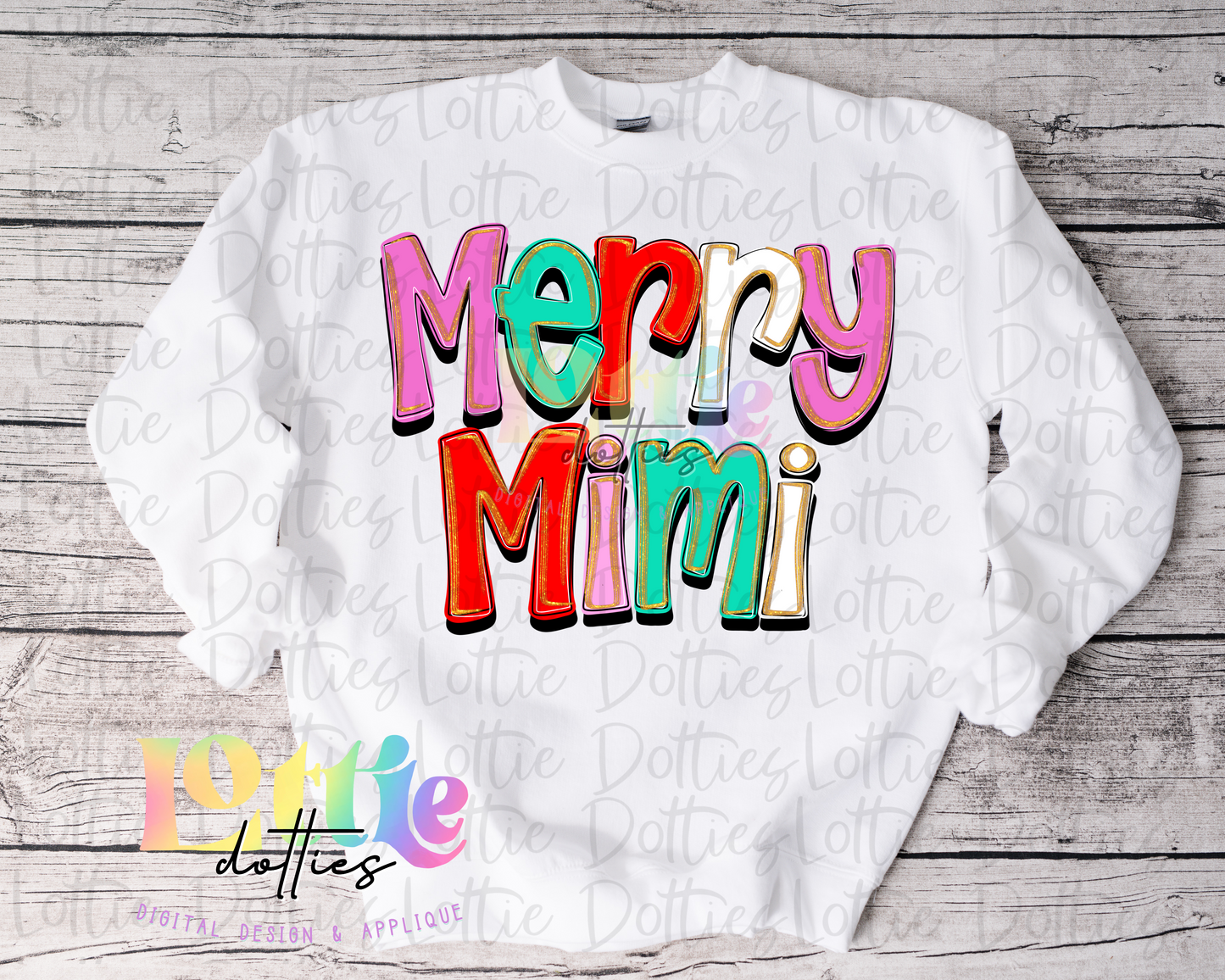 Merry Mimi Whimsical Png - Christmas Sublimation Design- Digital Download