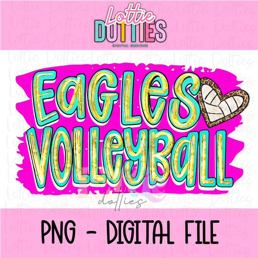 Eagles Volleyball Mascot PNG - Mascot Designs - Digital Download