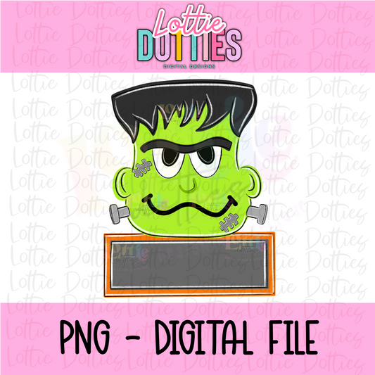 Frank Name Plate Png - Frankenstein Png - Halloween Sublimation Design - Kids Halloween Design - Digital Download