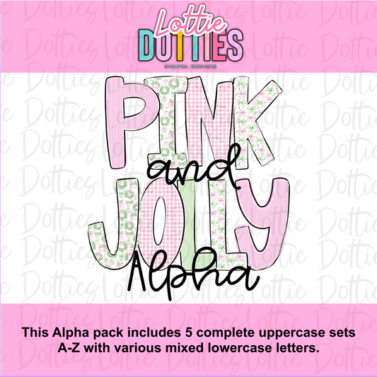 Pink & Jolly Alphabet | Christmas Alpha Pack | Alphabet Clipart | Instant Download | Alpha Pack