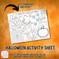 Halloween Activity Sheets - Printable| Printable Halloween Activity |Happy Halloween | Halloween Design | Digital Download