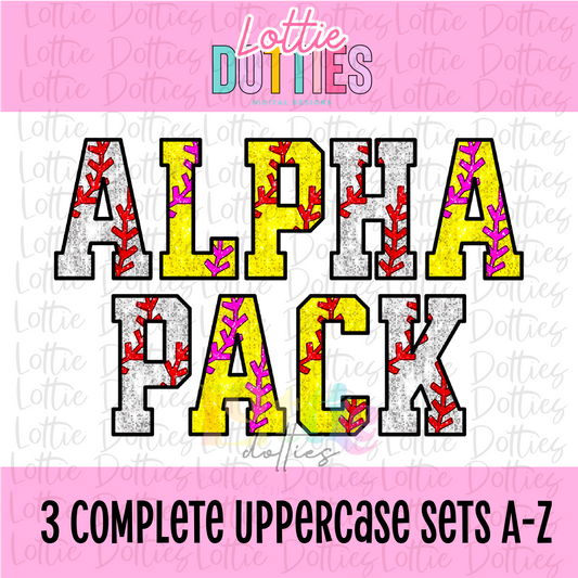 Baseball & Softball Sequin Alpha Pack -  Baseball and Softball Alpha Pack - Alphabet Clipart - Instant Download