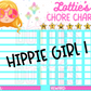 Hippie Girl Chore Chart Template - Hippie Girl 1