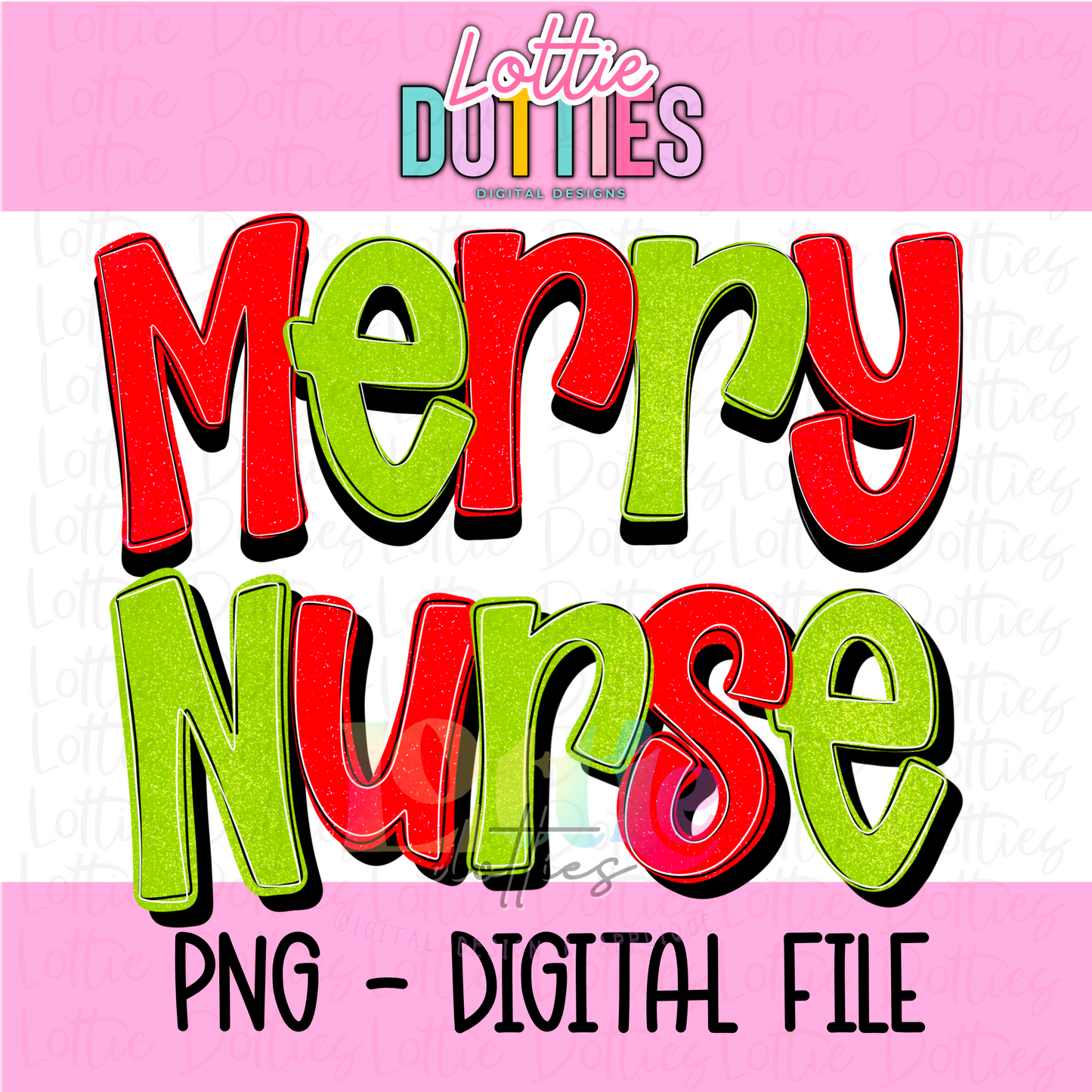 Merry Nurse Png - Christmas Sublimation Design- Digital Download