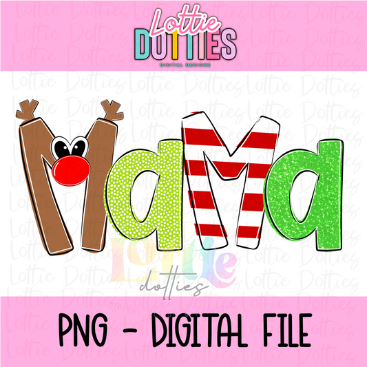 Mama PNG - Christmas Reindeer Sublimation - Digital Download