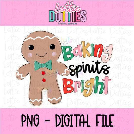 Baking Spirits Bright Png - Christmas Sublimation Design- Digital Download
