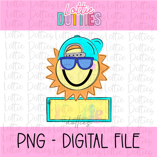 Sun PNG - Sun box name plate - Sublimation - Digital Download