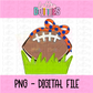 Football Bow - Orange & Blue Football Bow PNG - Bow Design Sublimation - Digital Download