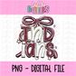 Indians PNG | Indians Maroon and White bow design | Digital Download | coquette mascot