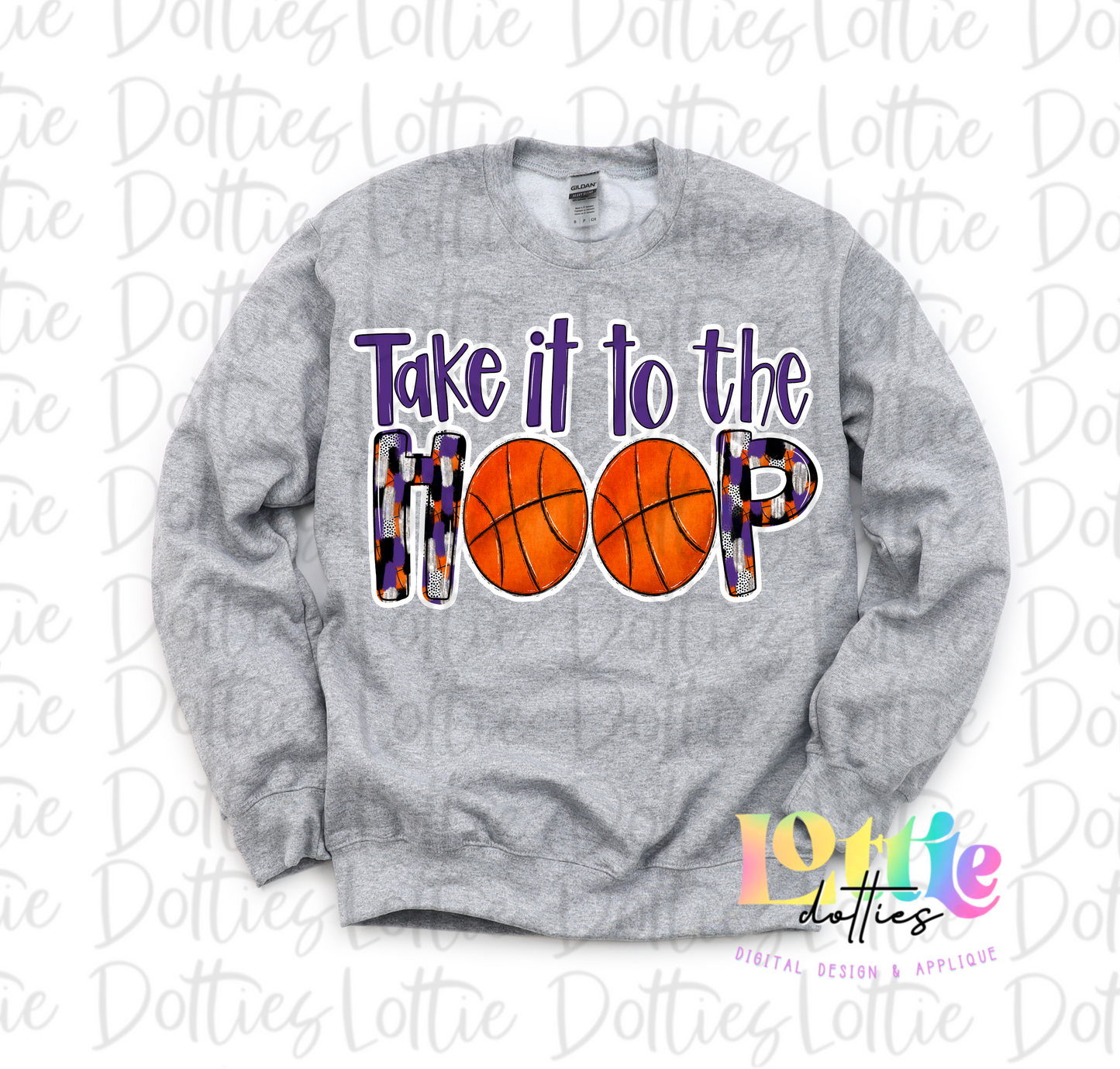 Take it to the Hoop Purple & Black Png - Basketball Design - Instant Download - Digital Download