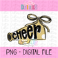 Cheer Megaphone PNG - Black & Vegas Gold Sublimation design -   Digital Download