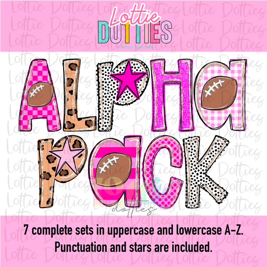 Pink Football Alpha - Pink Football Alphabet - Alpha Pack - Alphabet Clipart - Instant Download  - Alpha Pack - breast cancer awareness - in October we wear pink