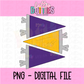 Purple & Gold Flags PNG - Flags Sublimation - Digital Download