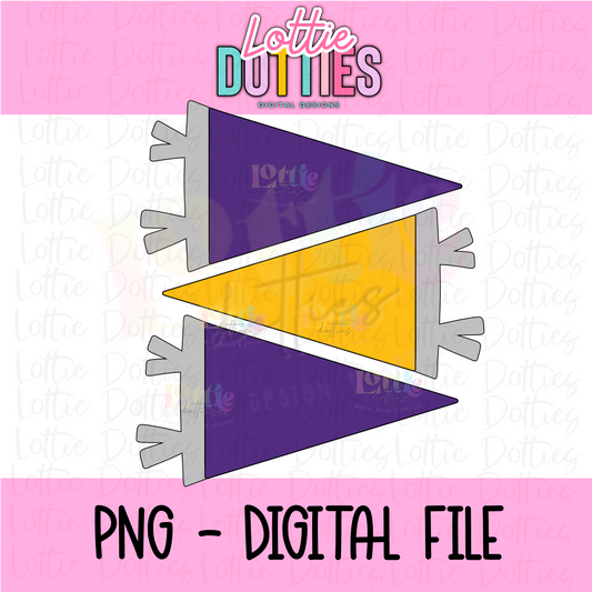Purple & Gold Flags PNG - Flags Sublimation - Digital Download