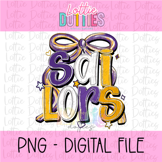 Sailors PNG - Purple & Gold Sailors Spirit - Sublimation - Digital Download