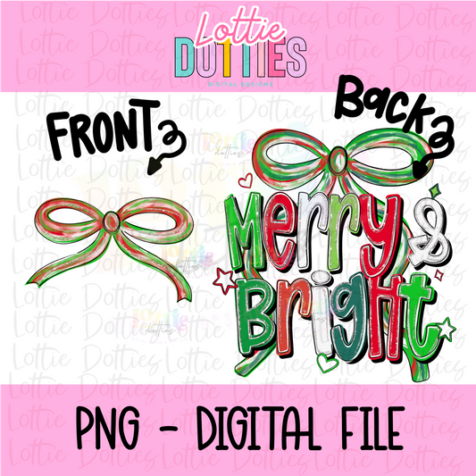 Merry & Bright Png - Merry and Bright - Christmas Sublimation Design - Digital Download