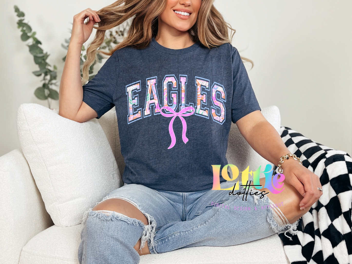 Eagles PNG - Eagles sublimation design - Digital Download - eagles bow - coquette eagles design
