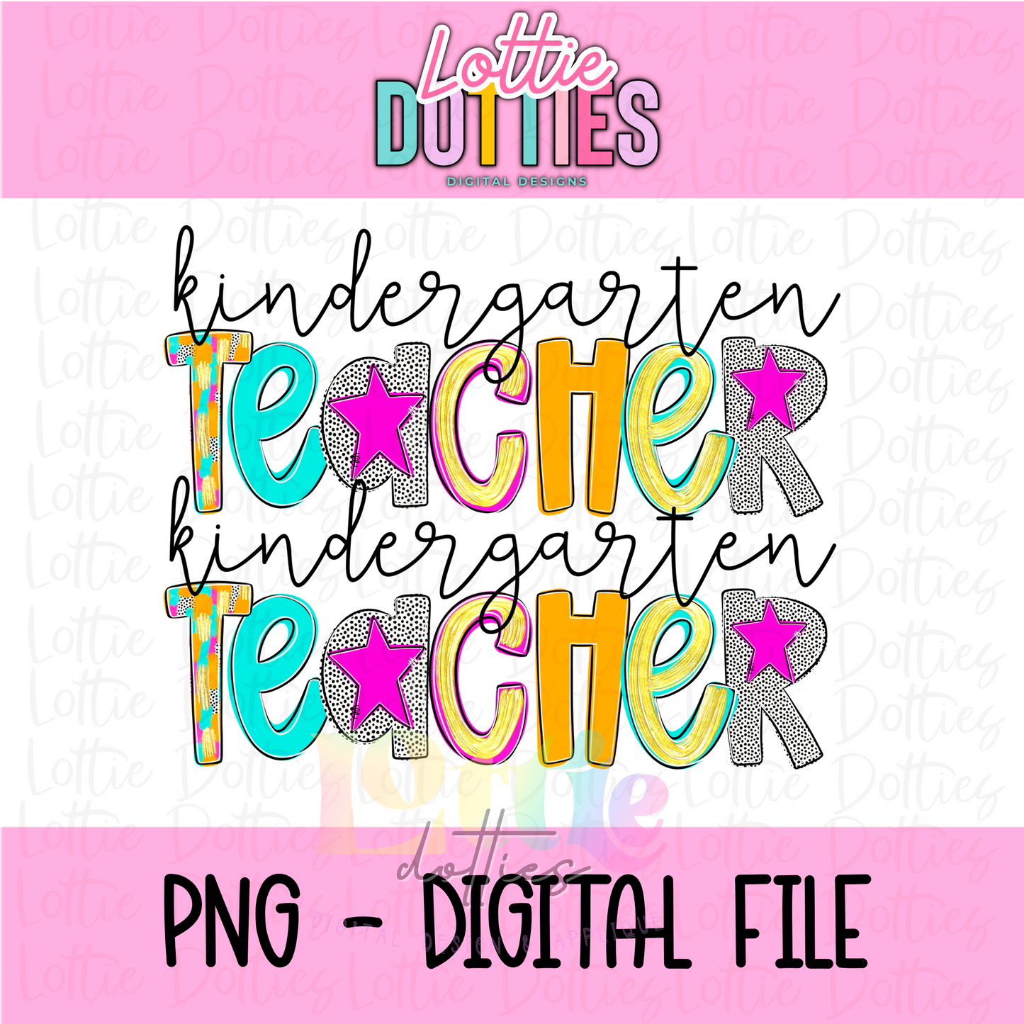 Kindergarten Teacher PNG - Poppy Teacher Designs - Digital Download