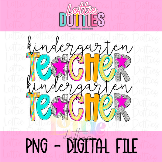 Kindergarten Teacher PNG - Poppy Teacher Designs - Digital Download